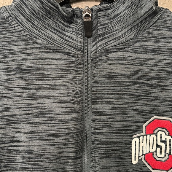 Ohio State Buckeyes Mens Large 1/4 Zip Long Sleeve Shirt Pullover Gray - Picture 5 of 7